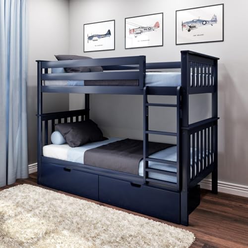 Max & Lily Classic Twin Over Twin Bunk Bed - Thumbnail 2