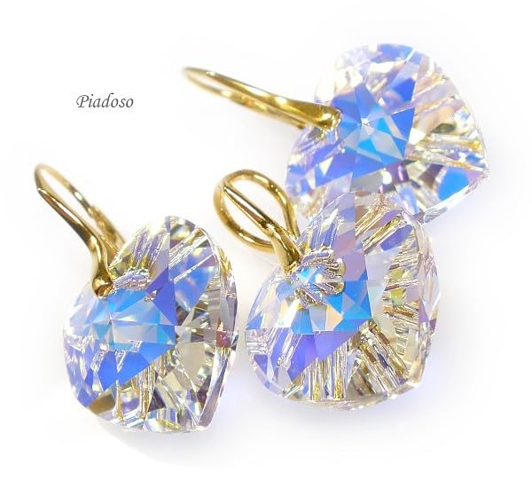 Conjunto Aurora corazones de plata esterlina con cristales para un brillo sofisticado 2