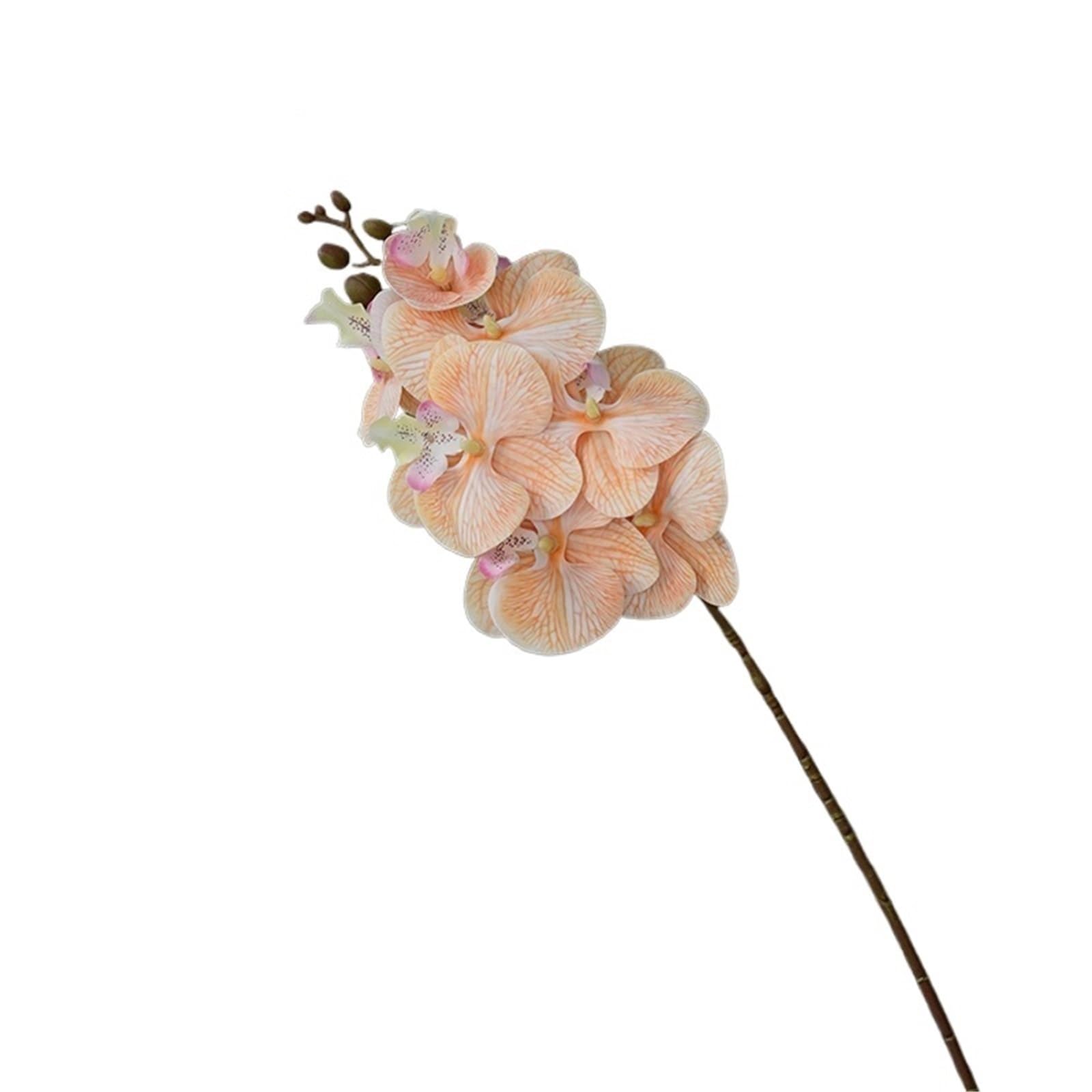 FonHNDG Artificial Flower Branches 1PC Simulation Flower Texture Orchid Fake Ornament Table Decoration(Wheat color)