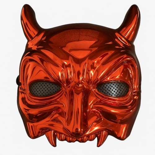 Image of Wanna Party Scary Halloween Mask - Broken Jaw Creepy Horror for Adult Halloween Cosplay Costumes- Red