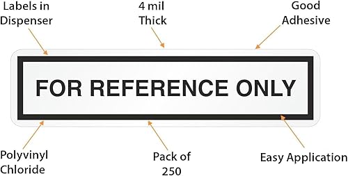 Miniatura 5 de SmartSign Etiqueta extraíble de vinilo para escribir "solo para referencia", 2 x 0.5 pulgadas, paquete de 160