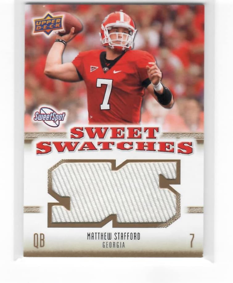 2010 Upper Deck Sweet Spot Sweet Swatches #SSW60 Matthew Stafford Georgia Bulldogs NFL Football Card (Memorabilia/Game Used) NM-MT