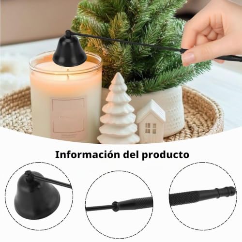 Miniatura 3 de Lyivisk Apagavelas Con Mango Largo, Accesorio Elegante Para El Hogar, Herramienta Para Apagar Mechas De Velas, Apto Para Salón, Dormitorio Y Como Idea De Regalo