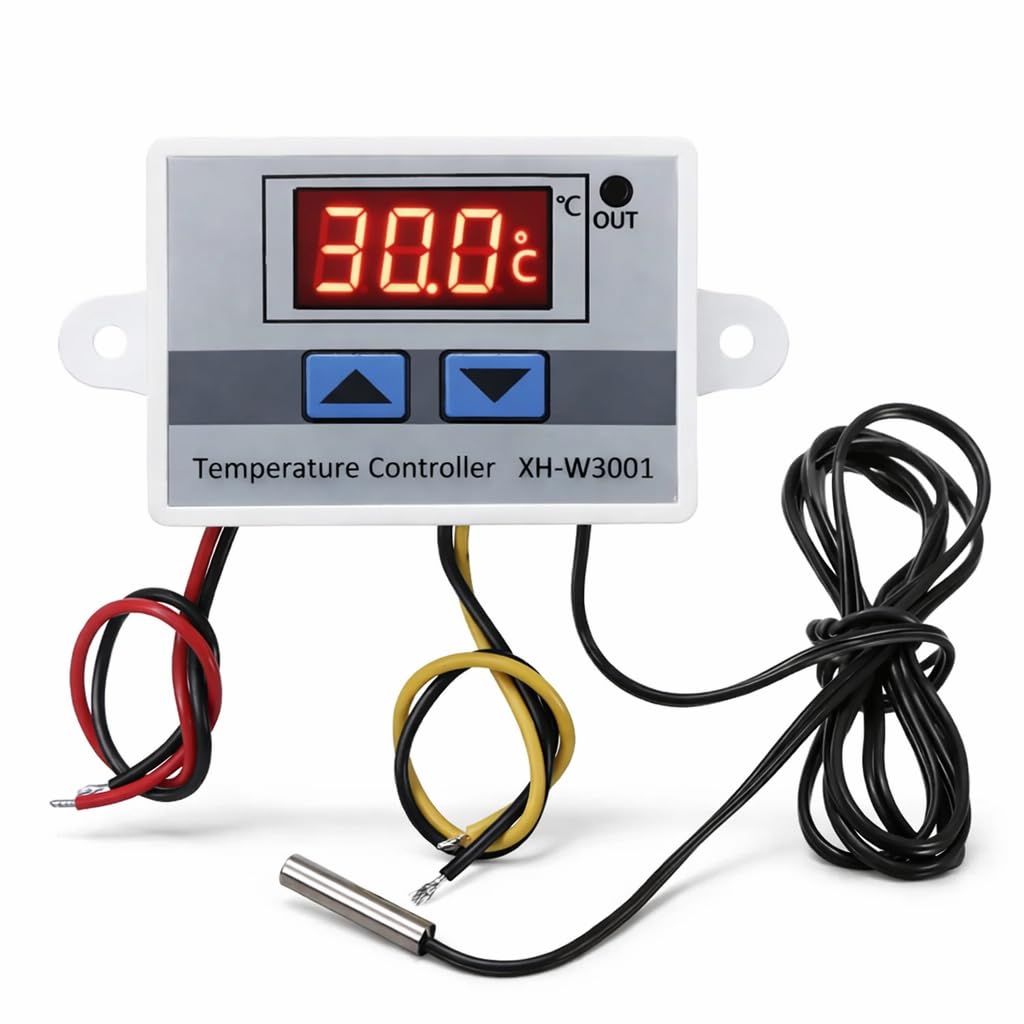 XH-W3001 Digital Temperature Controller 220V 10A LED Display Thermostat with NTC Sensor Probe for Incubator Aquarium Refrigerator Heater-image-11