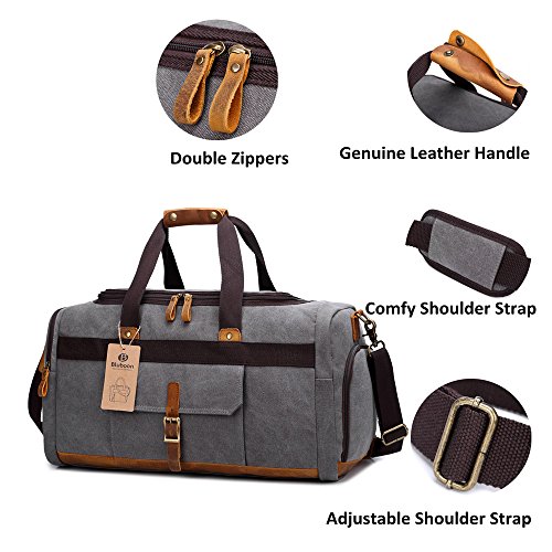 Weekender Overnight Duffel Bag with Shoes Compartment for Women Men Canvas Weekend Travel Tote Carry On Bag