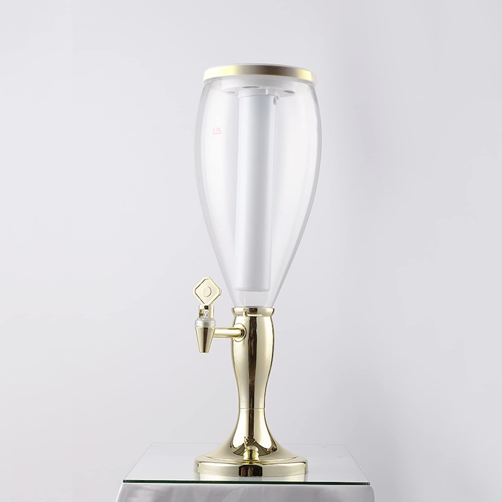 Dispensador de Torre de Cerveza Dispensador de cerveza de 5L Contenedor de cerveza comercial con dispensador de torre de cerveza de carámbano luminoso extraíble y lavable for bar Restaurante buffet fa