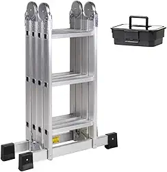 Escada Articulada de Aluminio Multifuncional 4x3 12 Degraus e Handy Box Gratís