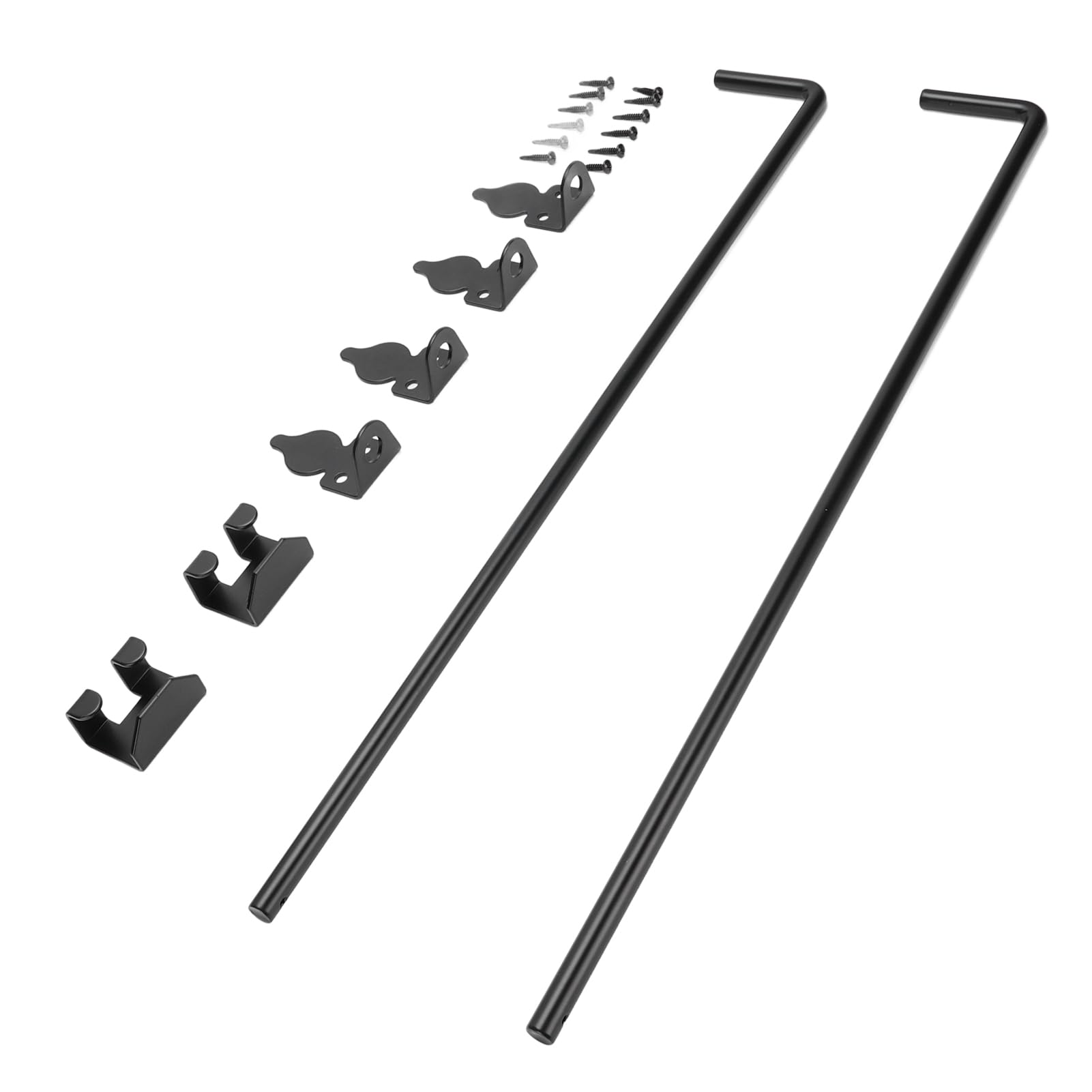 Juego de 2 Barras de Caída para Puerta, Pestillo de Suelo Resistente de Acero de Aleación de 24 Pulgadas para Puertas y Vallas