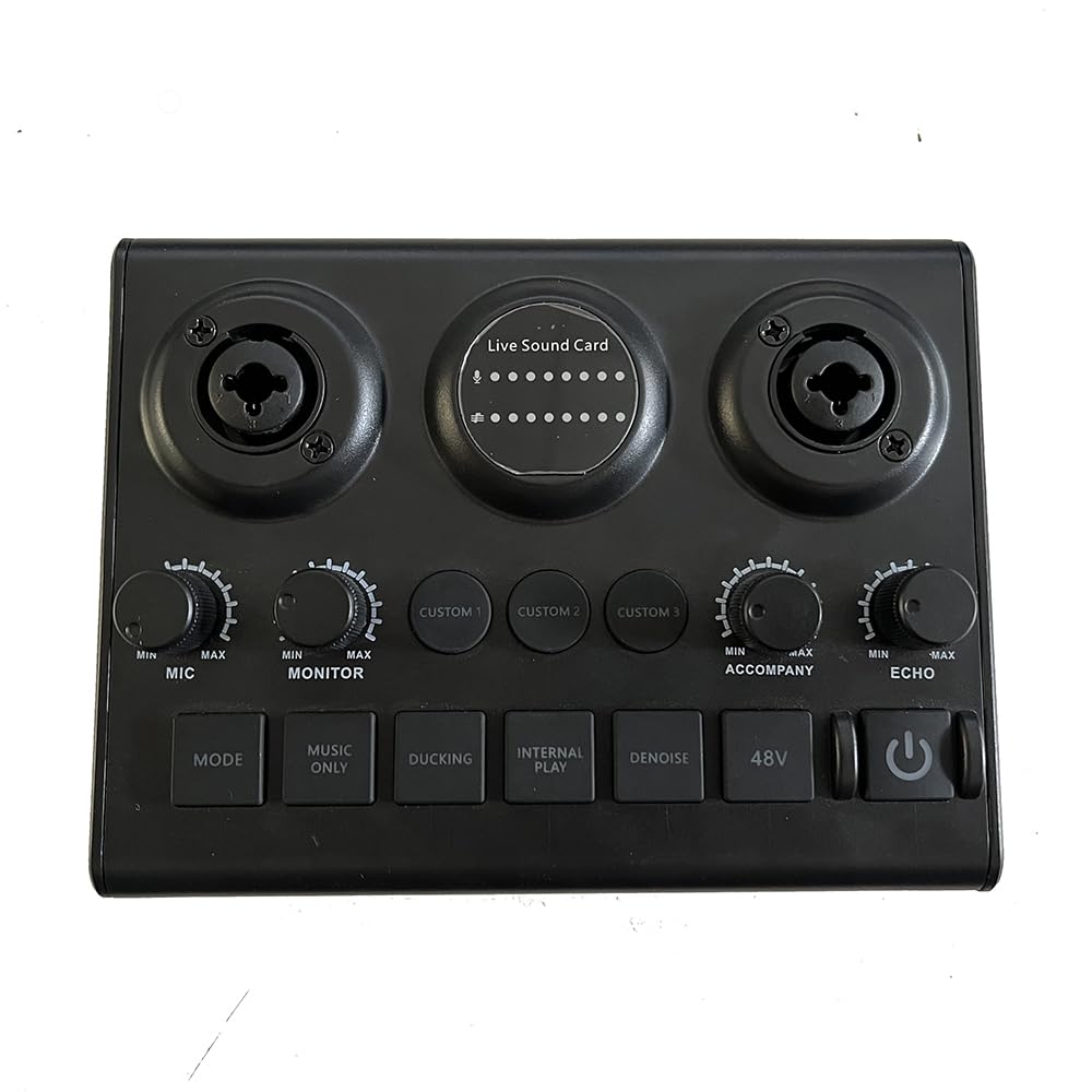 Interfaz de audio for juegos, alimentación fantasma de 48 V, canal XLR y de 6,5 mm, soporte for entrada de instrumento