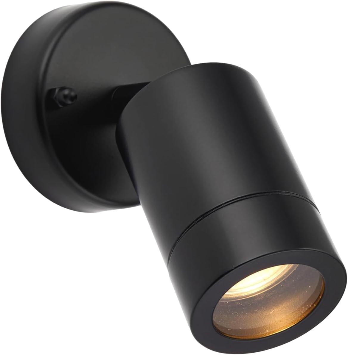 National Lighting Palin Matt Black Steel External Outdoor Security GU10 Adjustable Tilt Wall Spot Light IP44 Rated