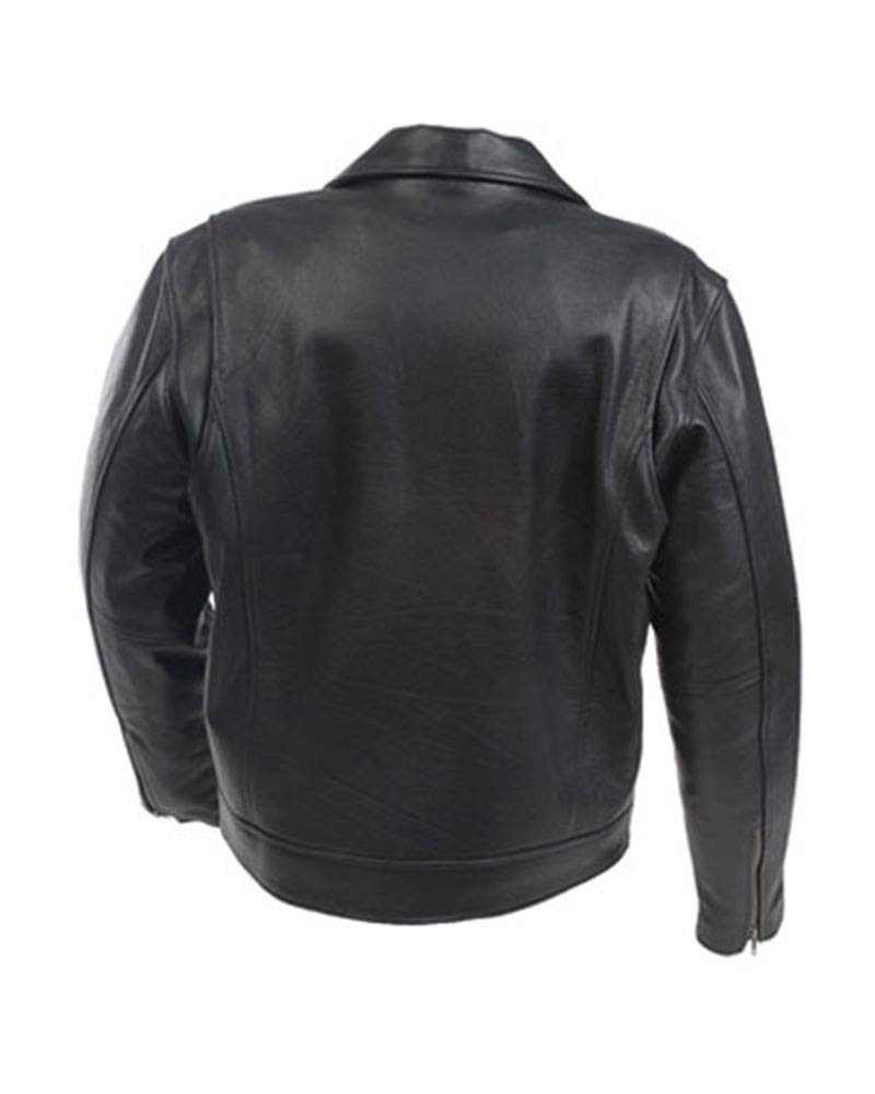 Mossi Police Men's Premium Leather Jacket (Black, Size 52)