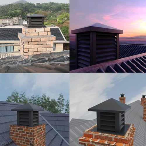 Tapa de chimenea con ventilación superior y protección antipioggia 5