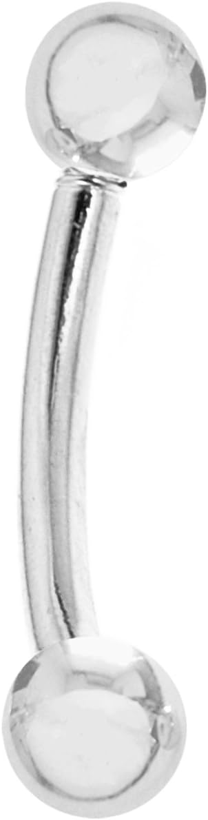 Ritastephens 14k Solid White Gold Eyebrow Ring Jewelry 16 Gauge