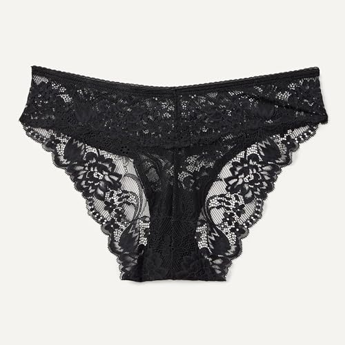 Amazon Essentials Women's Stretch Galloon Lace Knickers, Pack of 6, Black, Small - image 3