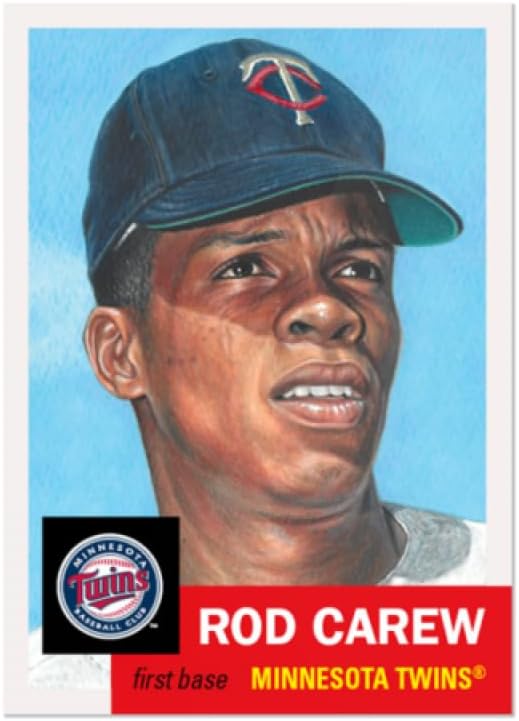 2019 Topps The MLB Living Set Baseball #202 Rod Carew Minnesota Twins Official Baseball Trading Card with Facsimile Red Autograph on Back