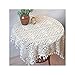 Produktbild HUANXA Elegant Häkelspitze Tischdecke Tortenspitze, Handgewebt Baumwolle Makramee Tischläufer Mit Quasten Für Rund Quadratisch Tabelle Böhmischer Sofa Heimdekoration Tischwäsche-B-80 * 80cm
