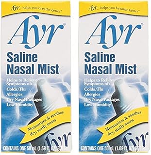 Ayr Saline Nasal Mist, 1.69-Ounce Spray Bottles, 2 Count