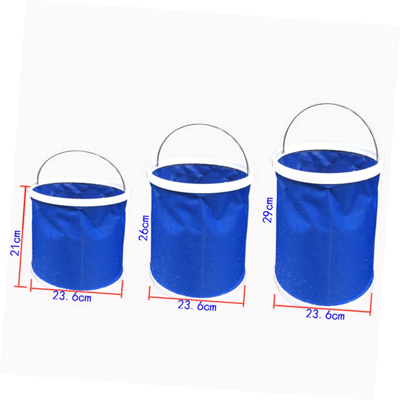 VANZACK 9l Collapsible Outdoor Bucket Set Durable Plastic Car Wash Supplies with Folding Handle for Camping Hiking