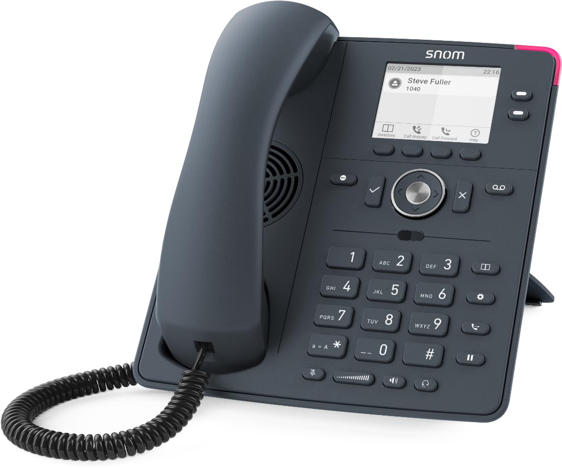 Snom D140 TeléFono Fijo Snom para Oficina - Pantalla LCD 2,8, 2 Identidades Sip, Consumo Bajo - Ideal para Ver Teléfonos Fijos O como TeléFono De Casa Fijo - Color Gris Pizarra
