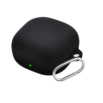 Anvique Galaxy Buds Case with Carabiner, Compatible with Core 2025, FE 2023, Buds2 Pro 2022, Buds 2 2021, Pro 2021, Live 2020, Shock Proof (Black)