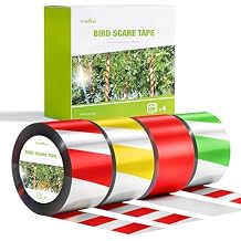 TRILINK Bird Scare Tape 656ft 4 Rolls - Reflective Bird Repellent Tape for Garden, Farm, Fruit Trees, Balcony - Outdoor Effective Bird Deterrent Ribbon Devices