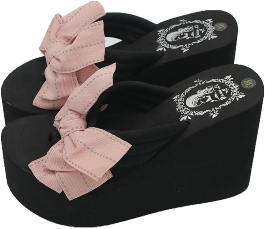 Womens Platform Wedge Flip Flops Chunky High Heel Sandals Beach Thong Heeled Sandal Slippers for Women