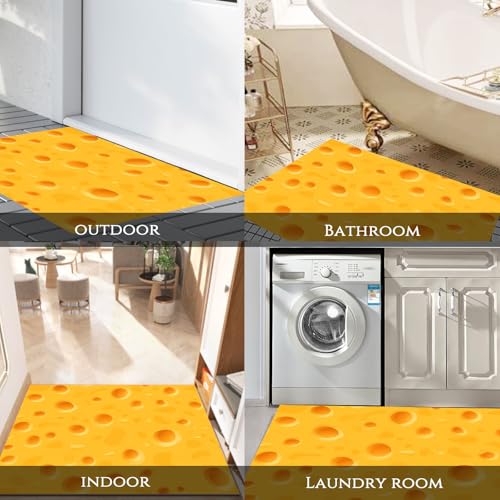 Tapis de Sol Décoratif Fromage Vintage Lavable de l'Eau 60x90 cm - 8
