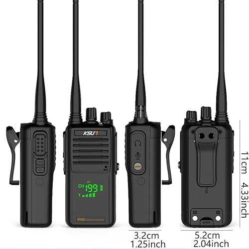 Miniatura 3 de Radio marina VHF bidireccional de mano IP68 Pantalla LED impermeable Canales marinos internacionales 136-174 MHz 8000 mAh Batería KSUN P85