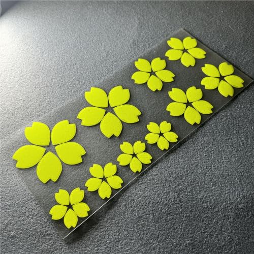 Image of Creative Fashion Flower Cherry Blossoms Petal Leaves Motor Bike Stickers Auto Body Car Styling PVC Decals (Fluoresecent Yellow)