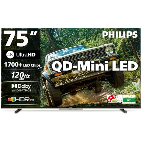 Philips 189 cm (75 inches) 4K Ultra HD QLED Smart QD-Mini LED Google TV 75MLED610/94