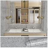 VEELIKE 15.7''x118'' Granite Contact Paper for Countertops Waterproof Self Adhesive Grey Granite...