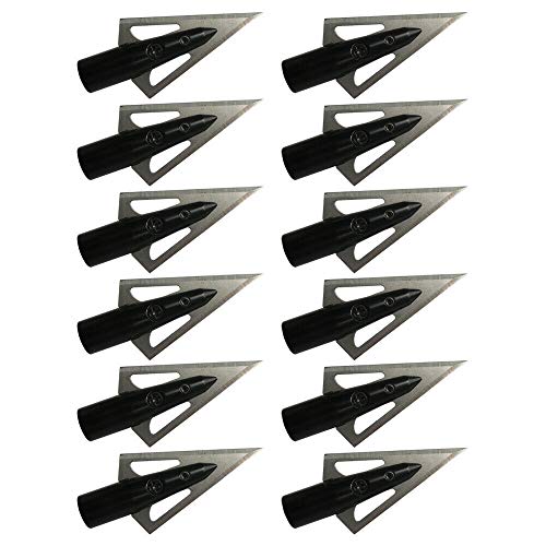 Zzuus 12Pcs 135 Grain Metal Broadheads 2 Blade Hunting Arrowheads Screw-In Archery Head Compatible With Compound Bow For Diy Wood Arrows #TOP3