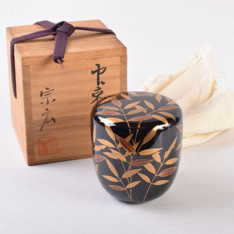 茶道具　山中塗　道場宗廣作　草蒔絵　中棗　共箱　V　8505 Amazon.co.jp: 茶道具 山中塗 道場宗廣作 草蒔絵 中棗 共箱 V