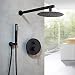 Produktbild GFHDGTH Wandmontage Badezimmer Dusche Wasserhahn Sets, 8 zoll Schwarz Malerei Runde Moderne Regendusche Kopf & amp; Handbrausegarnituren, Brausegarnitur D