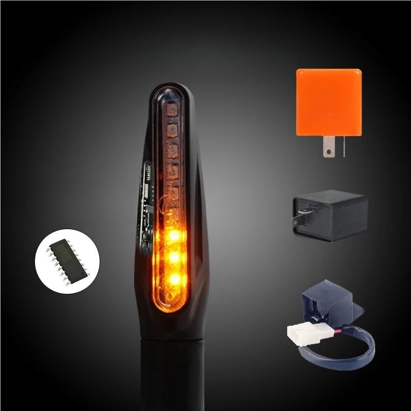 Clignotant E24 pliable de moto à indicateur LED et signal d'arrêt arrière intégré - 4