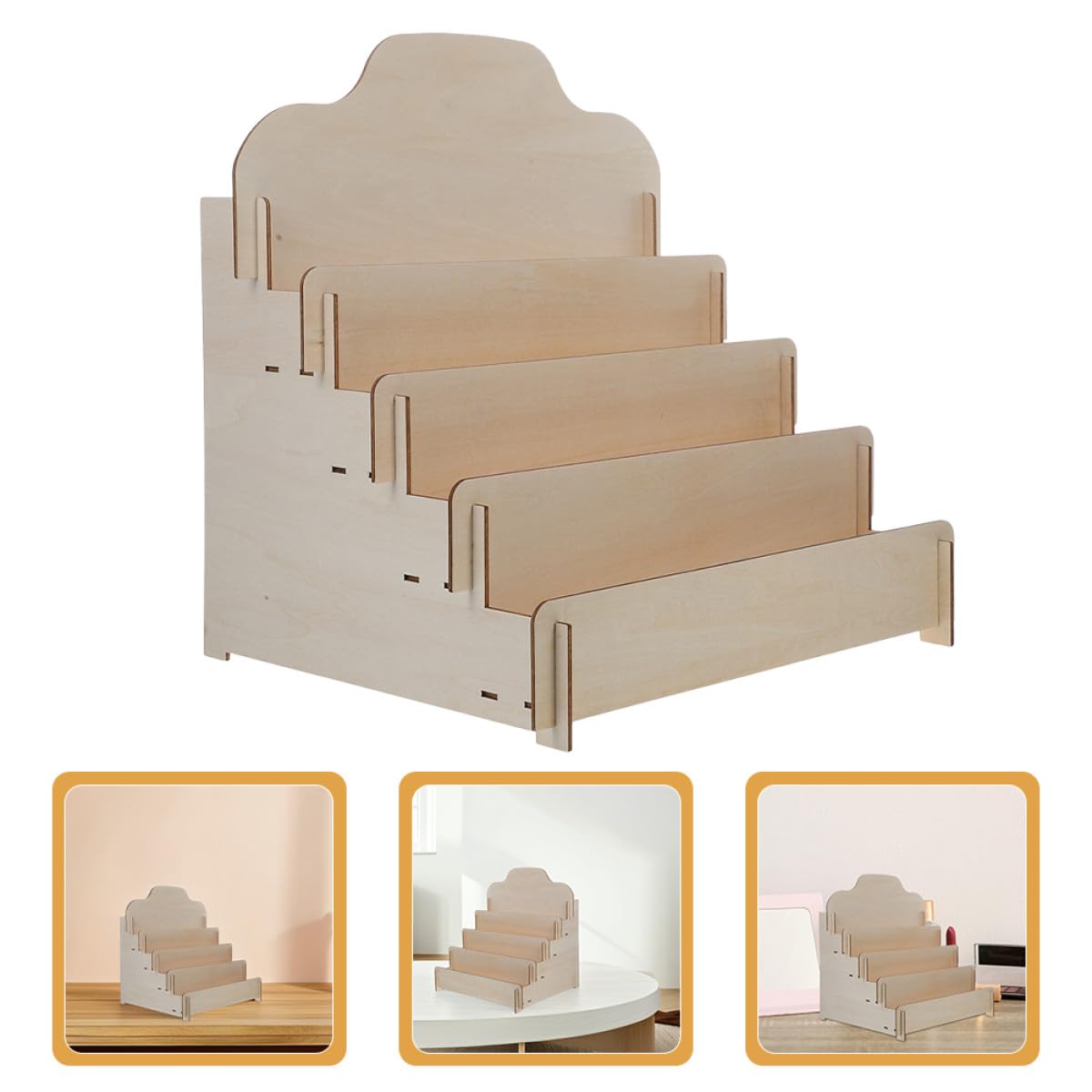 Présentoir à Cartes Postales en Bois Massif Grand Format, Support Multifonction à Plusieurs Niveaux pour Bureau et Décoration, Organisateur de Cartes de Vœux, Affiches