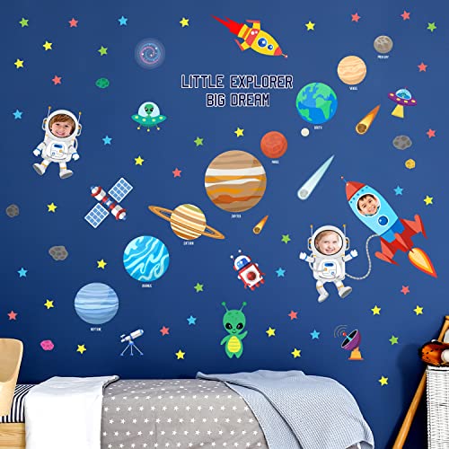 DECOWALL Outer Space Wall Sticker Decals Decals Peel and Stick Removable for Nursery Bedroom Living Room Art murals Decorations (DS9-8058) - Image 2