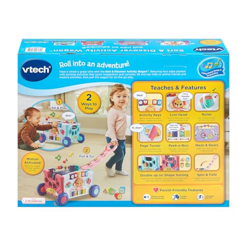 VTech Sort and Discover Activity Wagon for Toddlers, Pink - image 8