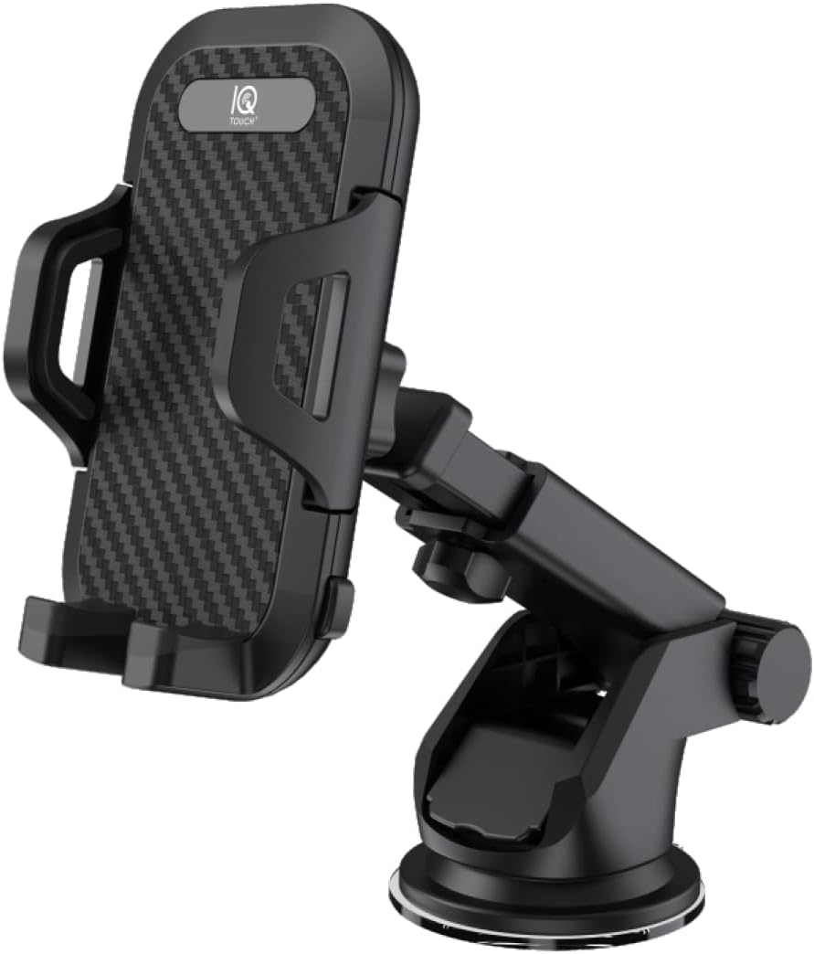 IQ TOUCHCar holder for Mobile, Multi purpose Car phone mount, Extendable, With anti-skid sponge. Black color