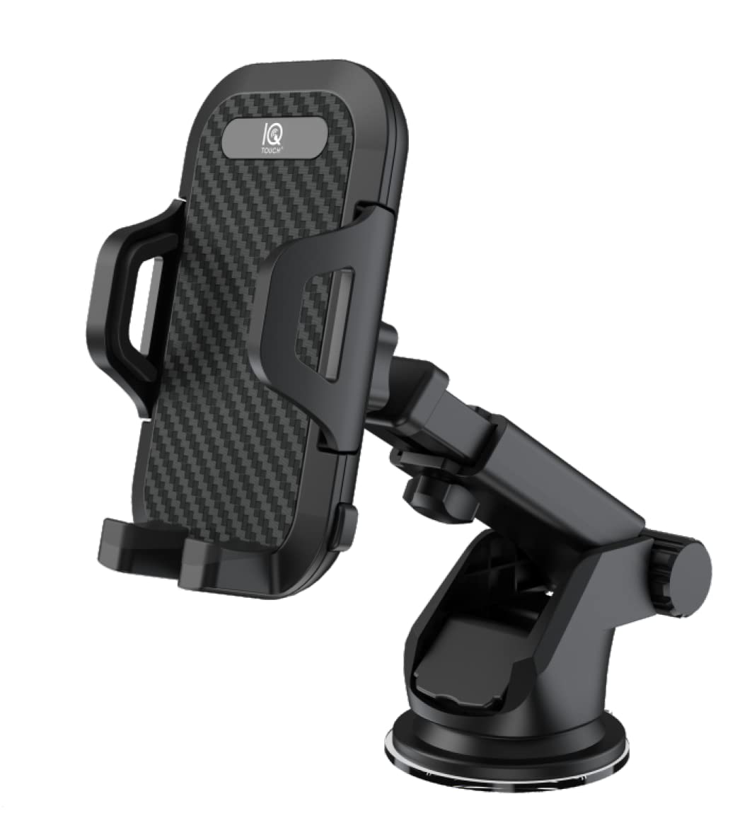 IQ TOUCHCar holder for Mobile, Multi purpose Car phone mount, Extendable, With anti-skid sponge. Black color