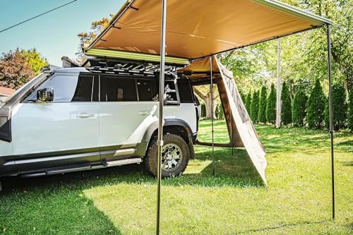 U-GUARD Waterproof Rooftop Side Mount Pullout Awning, Overland Series Retractable Vehicle Awning, SUV Truck Awning Shelter Tent, Gray (U-GUARD 2.0m x 2.0m (6.5ft x 6.5ft) Pullout Awning)