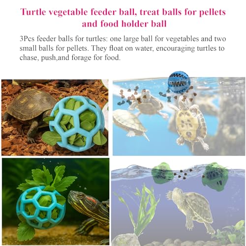 Image of 14PCS Aquatic Turtle Tank Accessories Set - Interactive Treat Balls, Floating Feeders & Enrichment Toys for Aquatic Turtles and Tortoises, Turtle Tank Decor