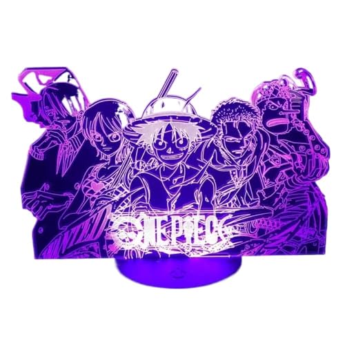 3D Hot Toys One Piece Night Lights 7 And 16 Color Changing Decorative Lights With Remote Control, Great Gift For Boys And Girls!