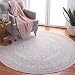 Safavieh Adirondack Collection ADR108B Ivory and Silver Oriental Vintage Medallion Round Area Rug (4' Diameter)