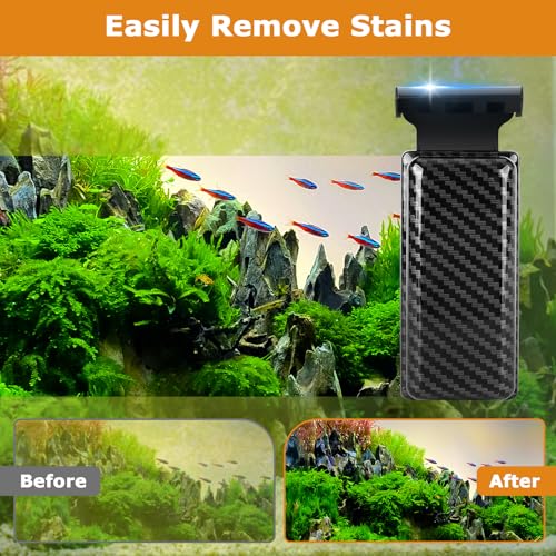 Image of hygger Magnetic Fish Tank Cleaner, Aquarium Glass Cleaner with 2 Detachable Algae Scraper Blade, Floating Scrubber Brush for 1 /5 inch-1 /2 inch Glass /Acrylic Thick Tank, Strong Magnet Algae Remove Tool, M