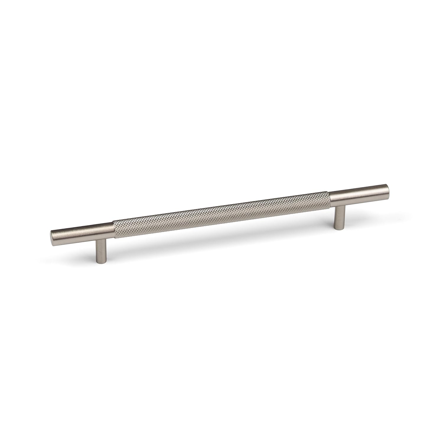 Knurled Brushed Nickel Kitchen Cupboard T Bar Handle with 160mm Fixings ...