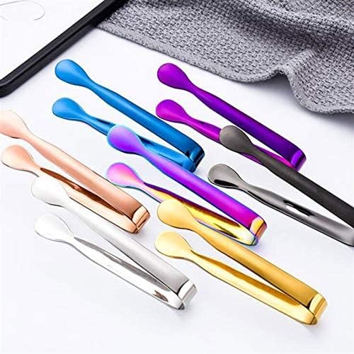 Pinza de Acero Inoxidable para Alimentos, Ideal para barbacoas, Pan, filetes y Otras Herramientas de Cocina (Negro).