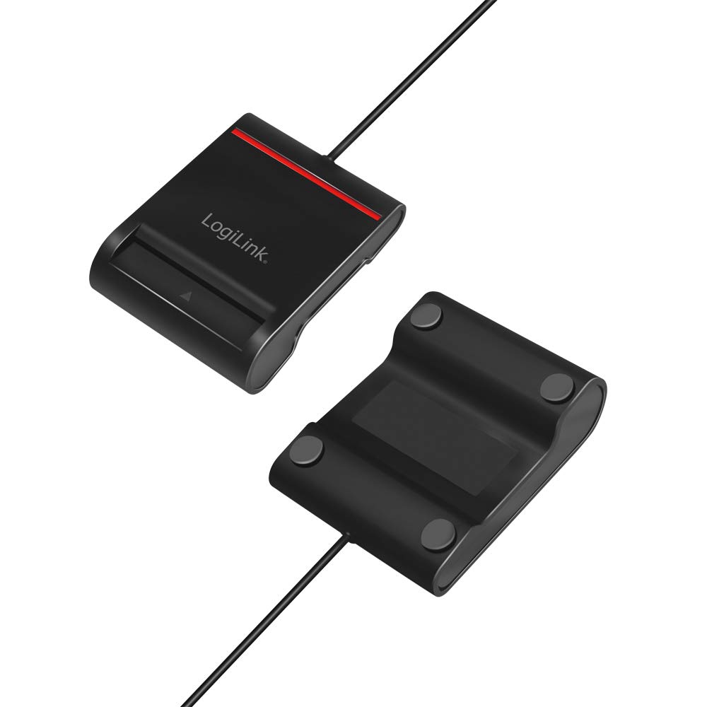 LogiLink Czytnik kart USB 2.0 Smart ID do kart IC/ID, do Windows i Mac OS Catalina 10.15 lub nowszych, czarny