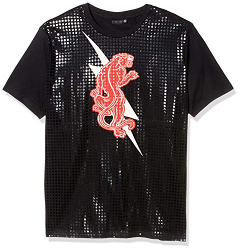 Sean John Men's Lightning Panther Short Sleeve Crew Neck Tee, Jet Black, XXX-Large