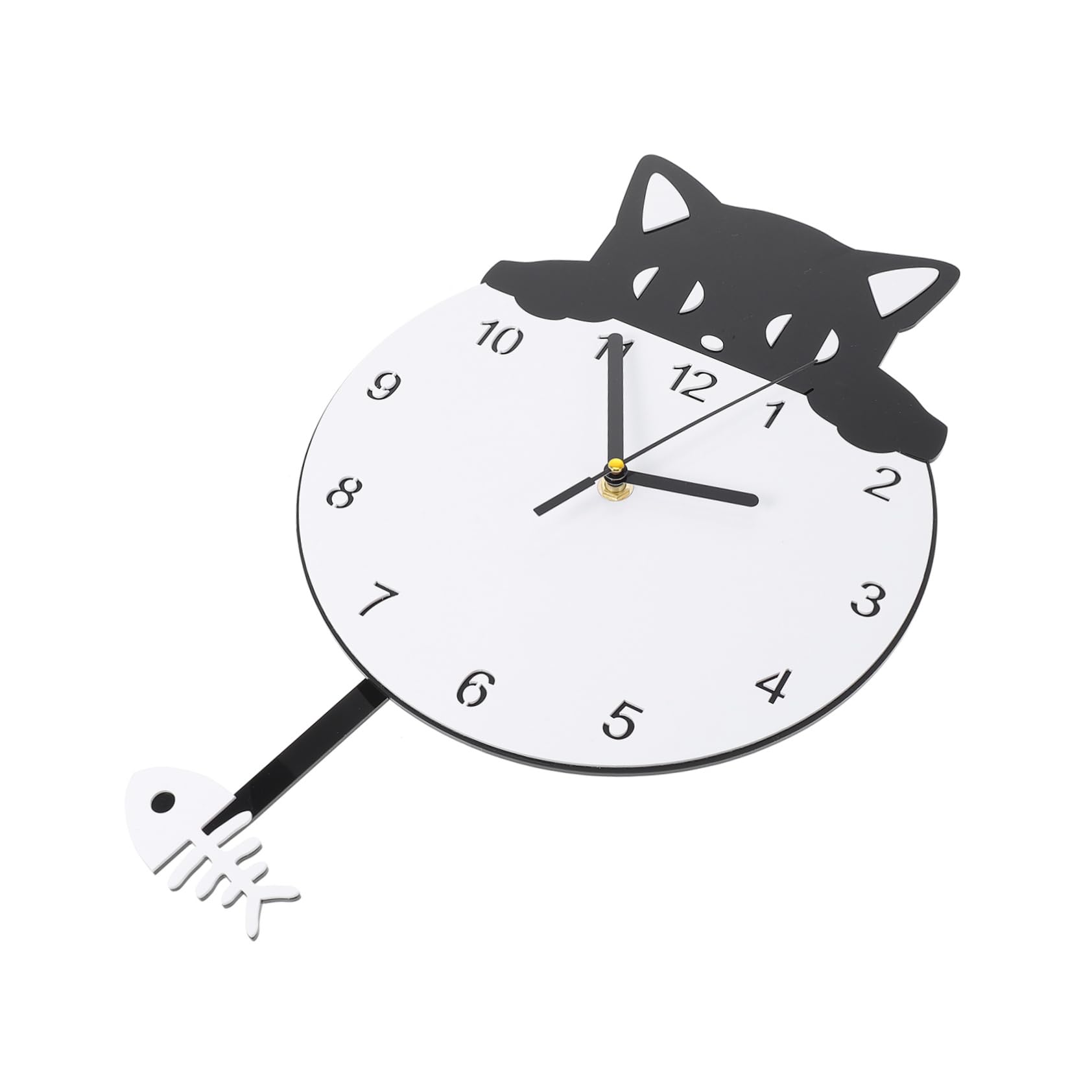 Horloge murale décorative chaton Hemobllo pour un salon chaleureux et design
